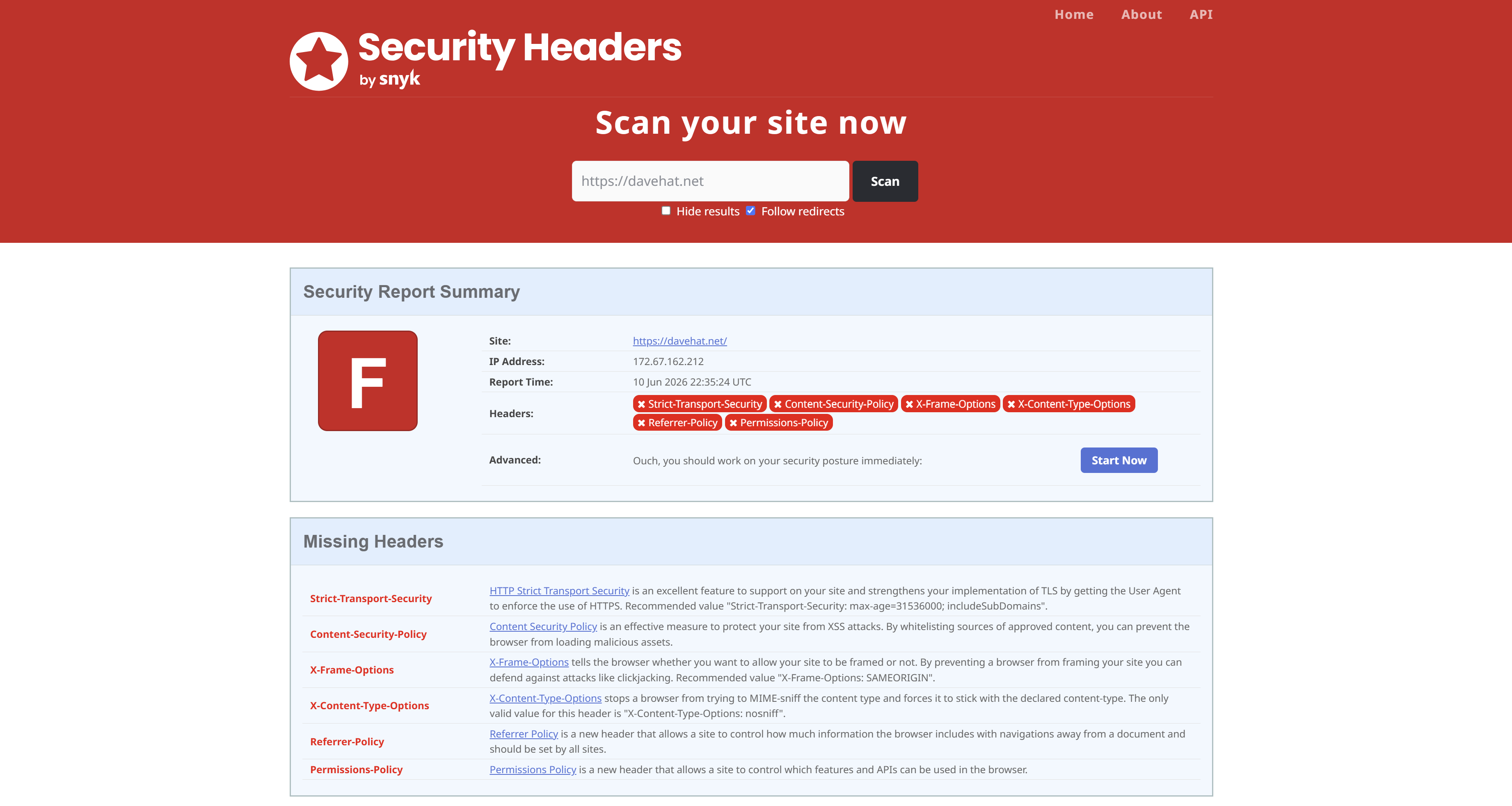 HTTP Security Headers Analysis