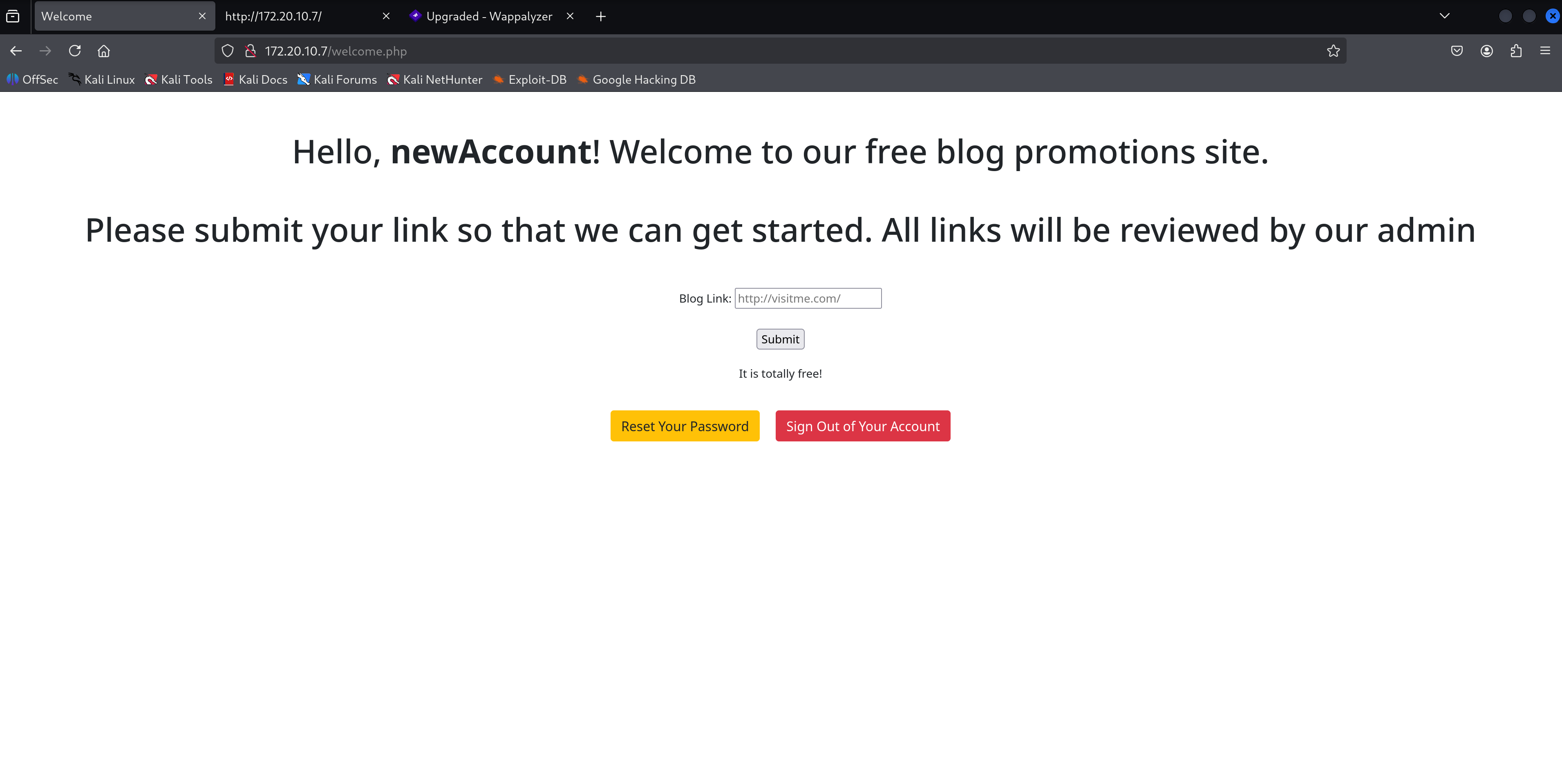Web Application After Registration